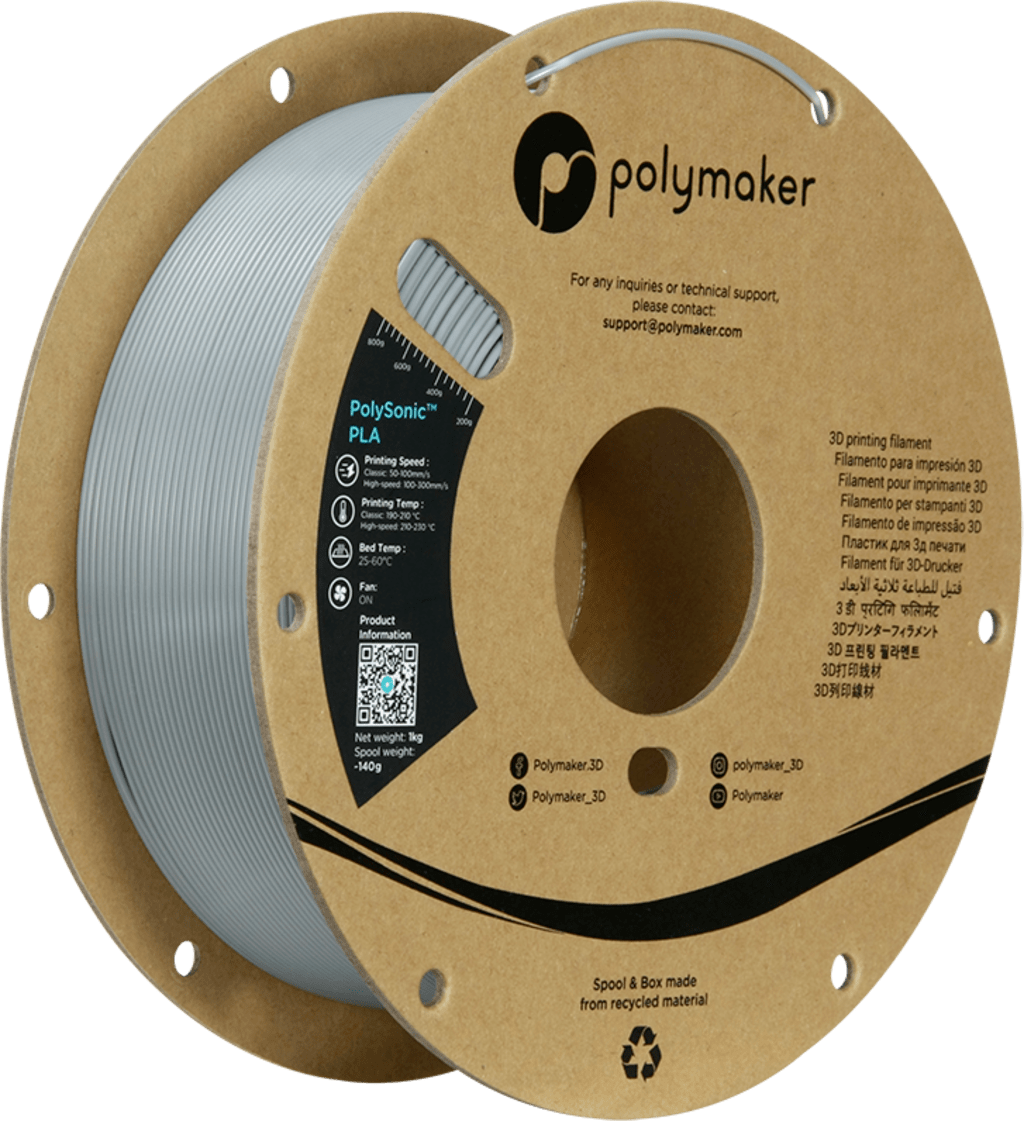 Polymaker – PolySonic PLA Grey – 1,75 mm – 1 kg