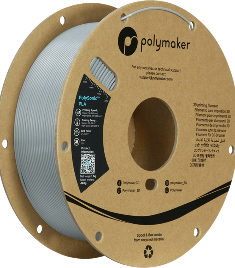 Polymaker – PolySonic PLA Grey – 1,75 mm – 1 kg