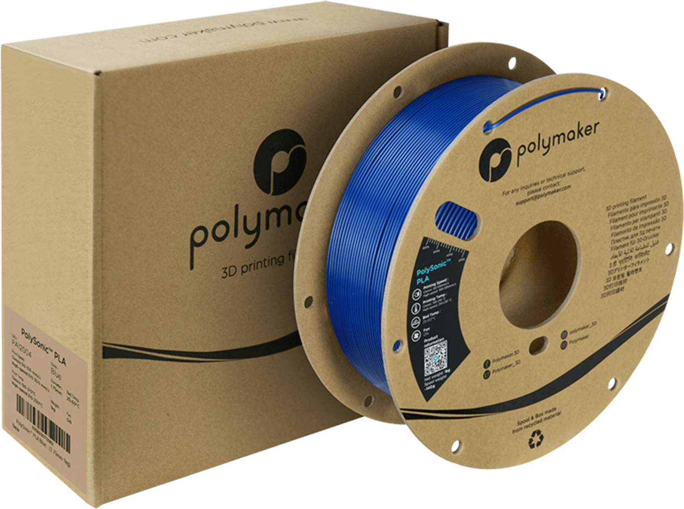 Polymaker – PolySonic PLA Blau – 1,75 mm – 1 kg