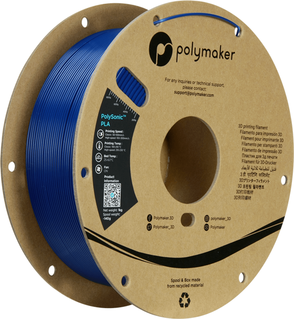 Polymaker – PolySonic PLA Blau – 1,75 mm – 1 kg