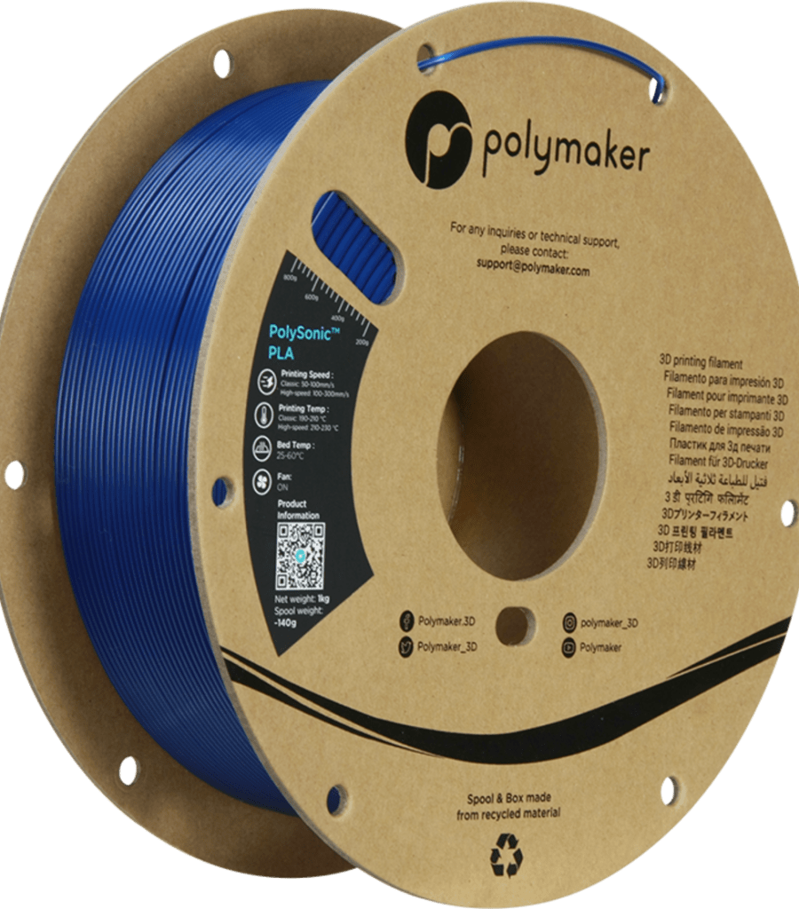 Polymaker – PolySonic PLA Blau – 1,75 mm – 1 kg