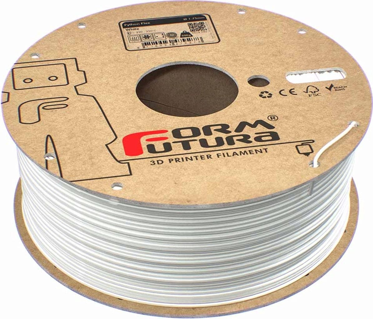 FormFutura – Python Flex TPU Weiß – 1.75 mm – 0.5 kg
