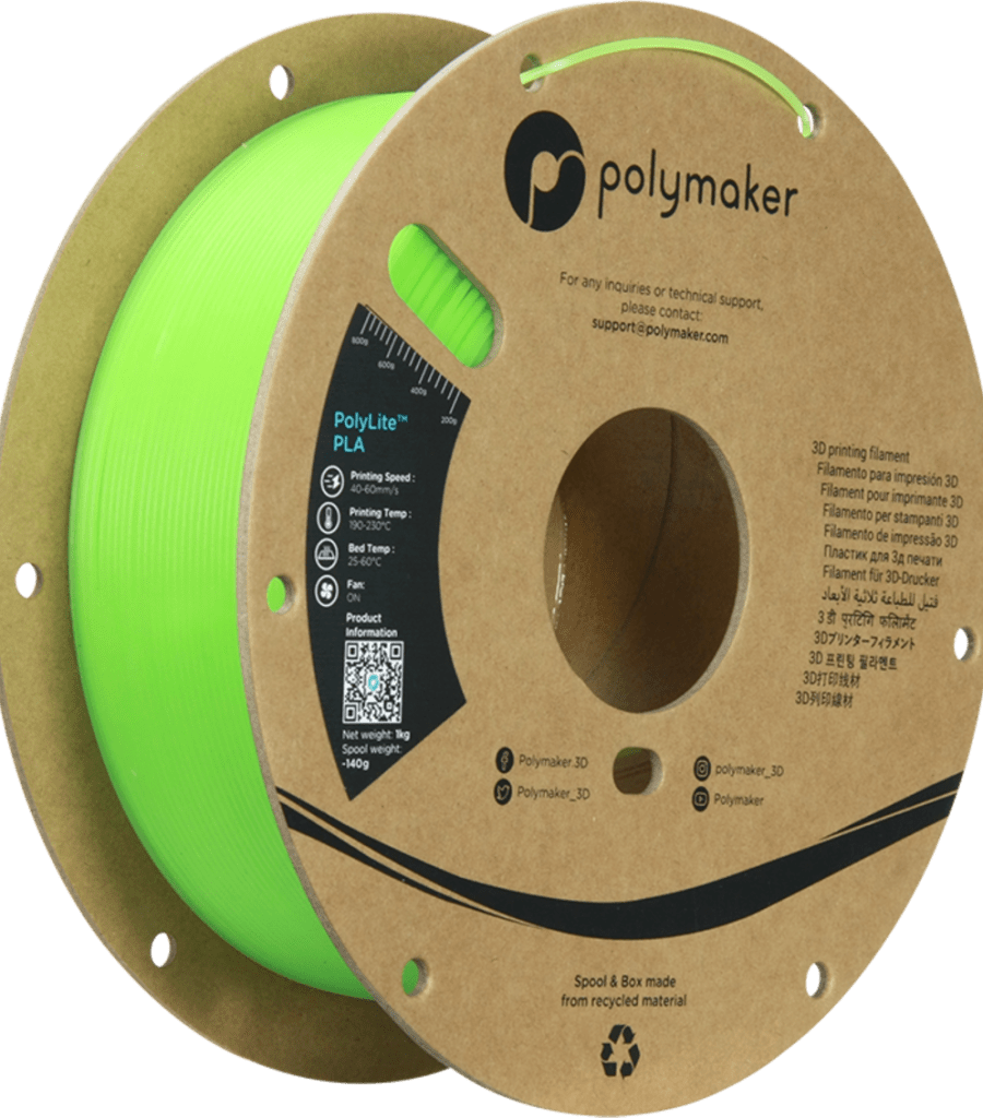 Polymaker – PolyLite Luminous PLA Grün – 1,75 mm – 1,0 kg