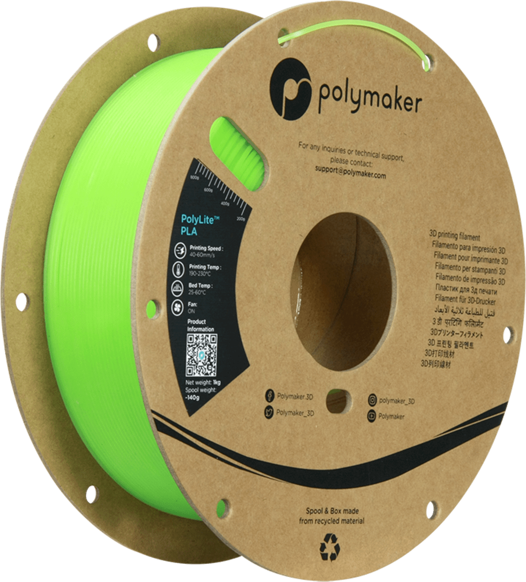 Polymaker – PolyLite Luminous PLA Grün – 1,75 mm – 1,0 kg