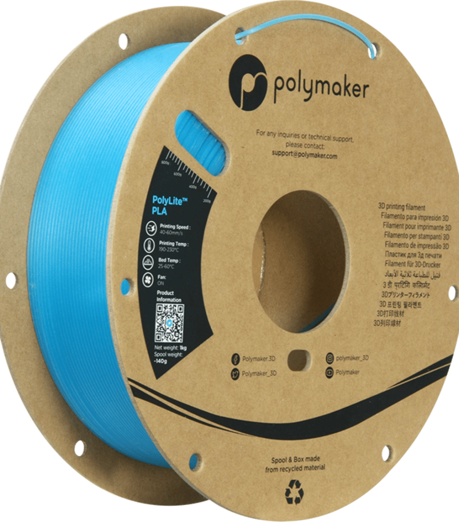 Polymaker – PolyLite Luminous PLA Blau – 1,75 mm – 1,0 kg