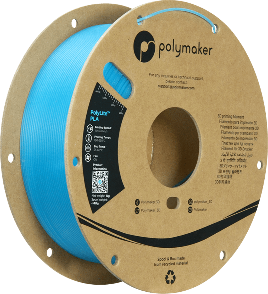 Polymaker – PolyLite Luminous PLA Blau – 1,75 mm – 1,0 kg
