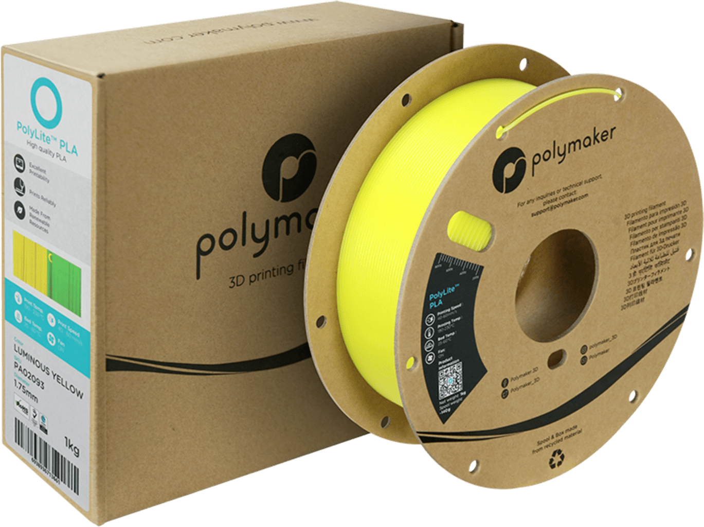 Polymaker – Nachleuchtendes PLA Gelb – 1,75 mm – 1 kg