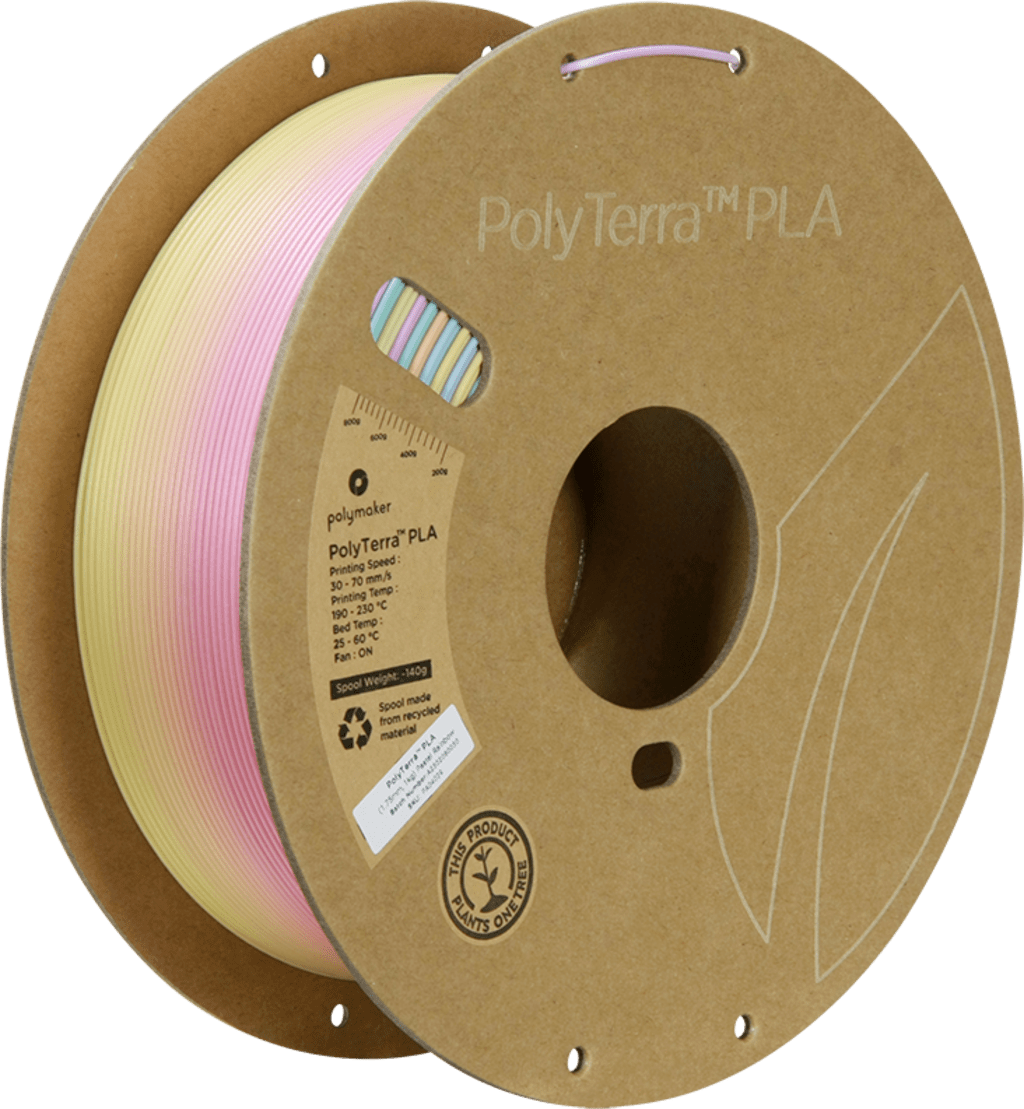 Polymaker – PolyTerra Farbverlauf PLA Pastell Regenbogen – 1,75 mm – 1 kg