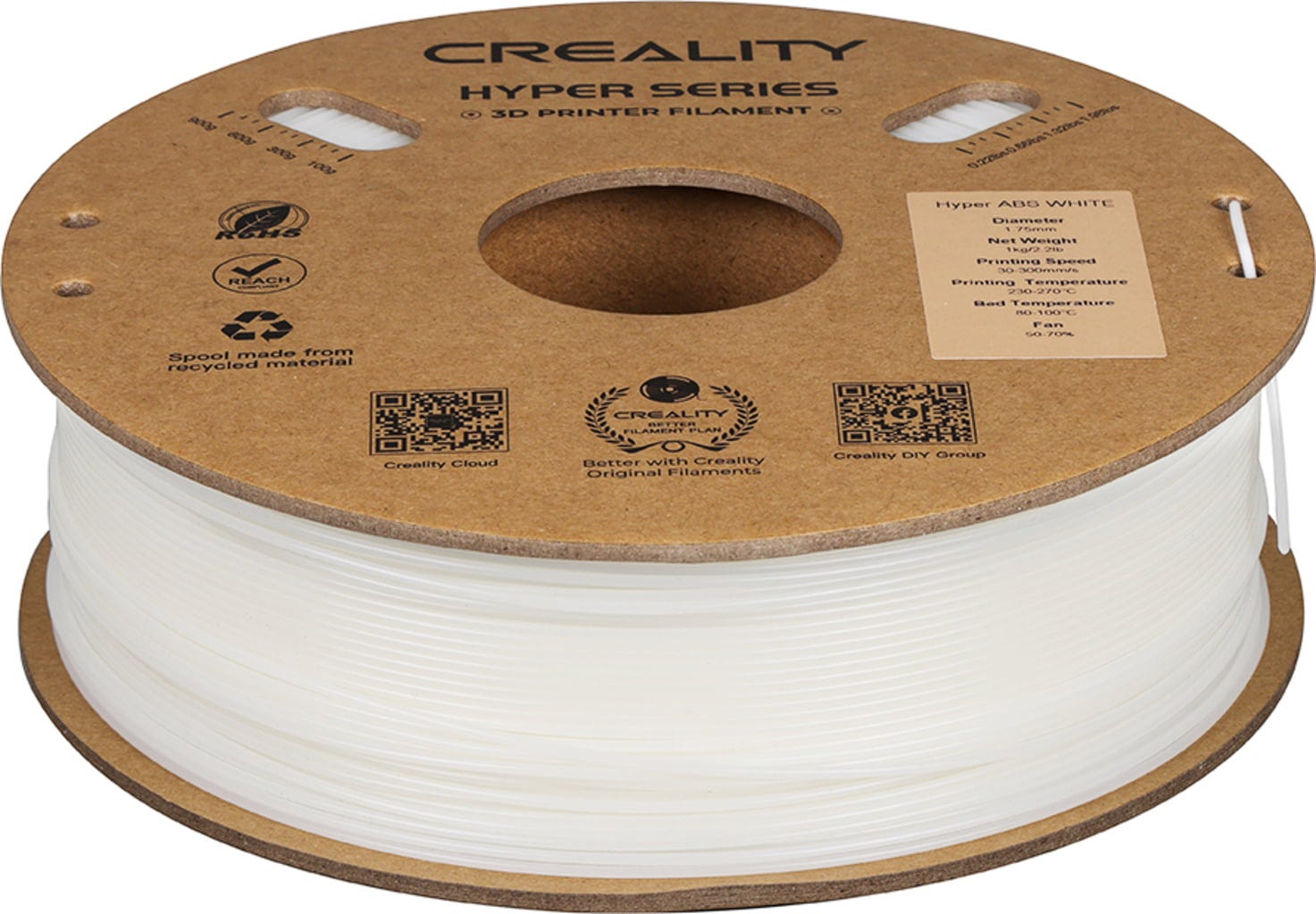 Creality – Hyper ABS White – 1,75 mm – 1 kg