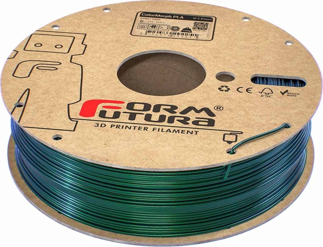 FormFutura – Hochglanz PLA Farbwechsel Blau & Grün – 1,75 mm – 0.75 kg