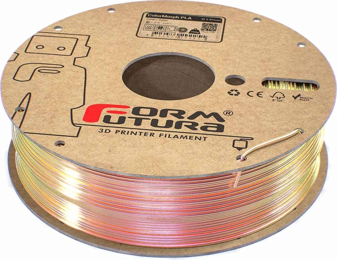 FormFutura – High Gloss PLA ColorMorph Gelb & Pink – 1,75 mm – 0,75 kg