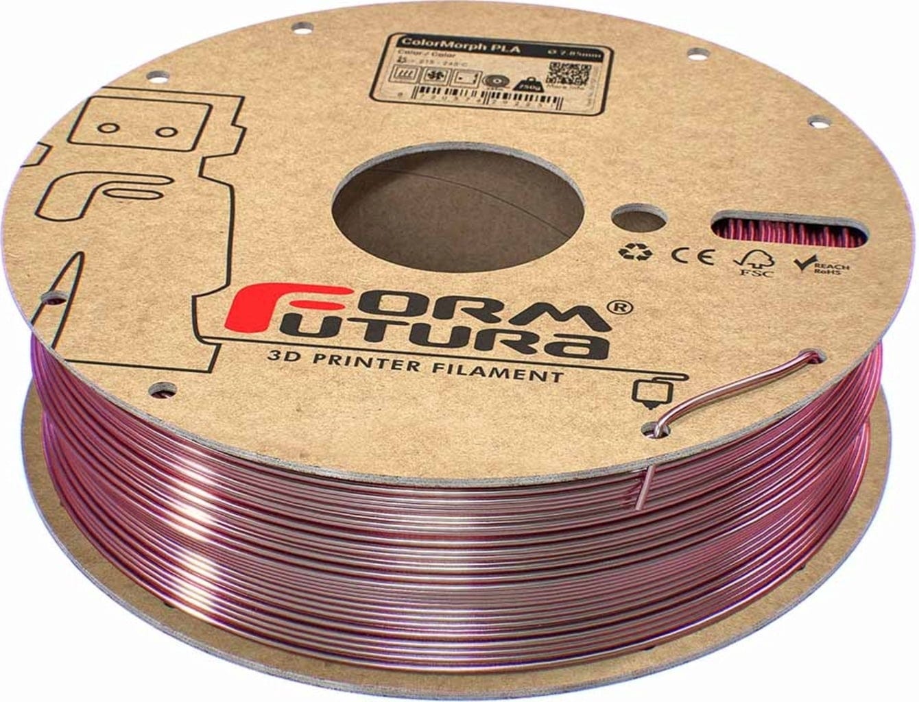 FormFutura – Hochglanz PLA Farbwechsel Magenta & Silber – 1,75 mm – 0,75 kg