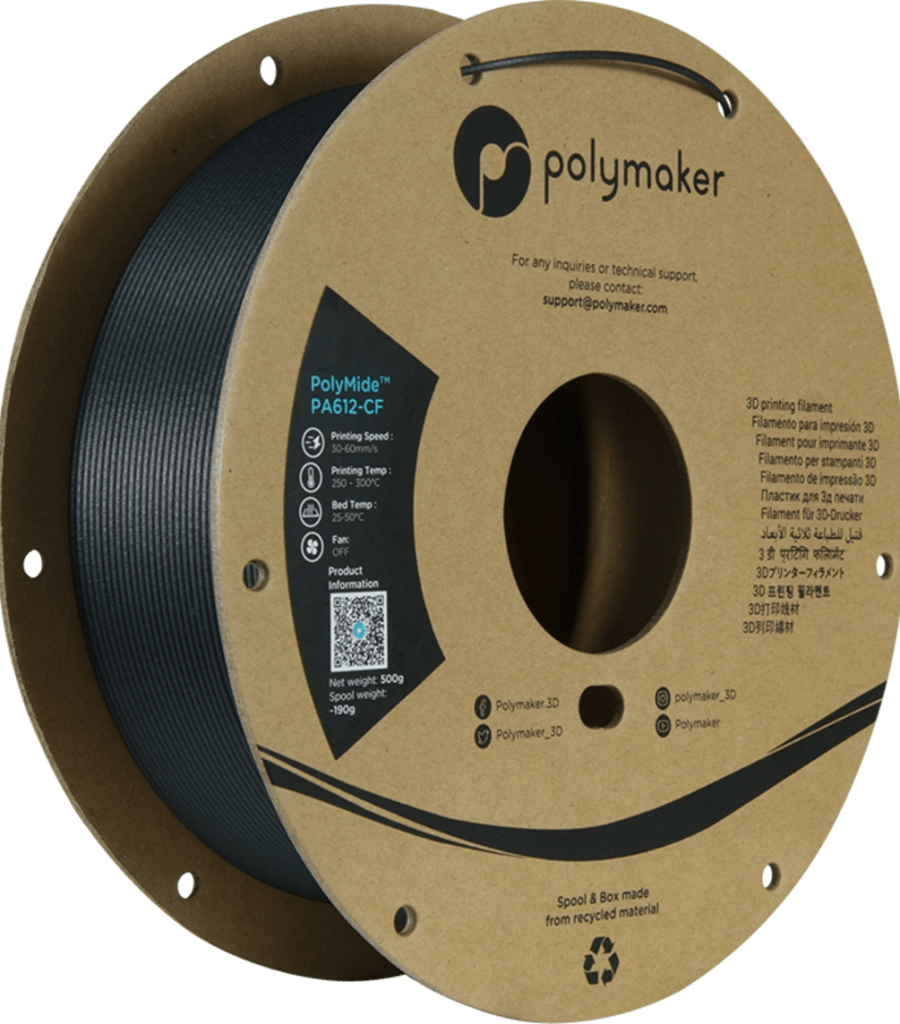 Polymaker – PolyMide PA612-CF Schwarz – 1,75 mm – 0.5 kg