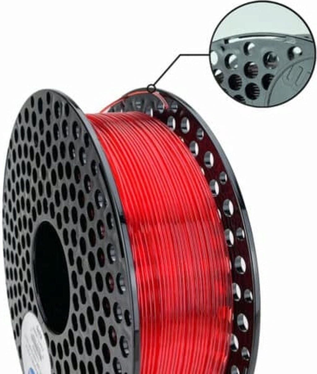 AzureFilm – PETG Rot Transparent – 1,75 mm – 1 kg