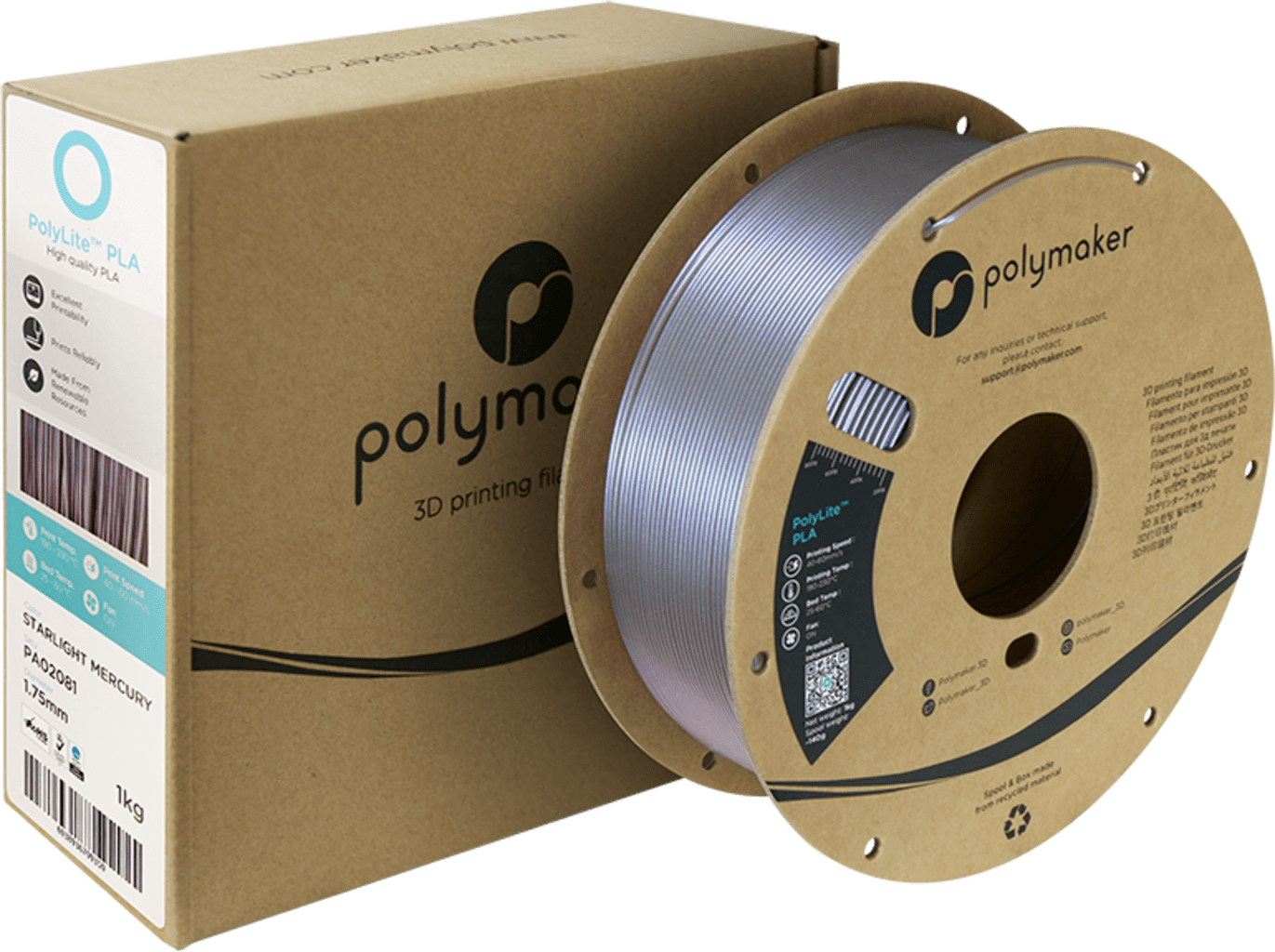 Polymaker – PolyLite PLA Starlight Mercury – 1,75 mm – 1 kg