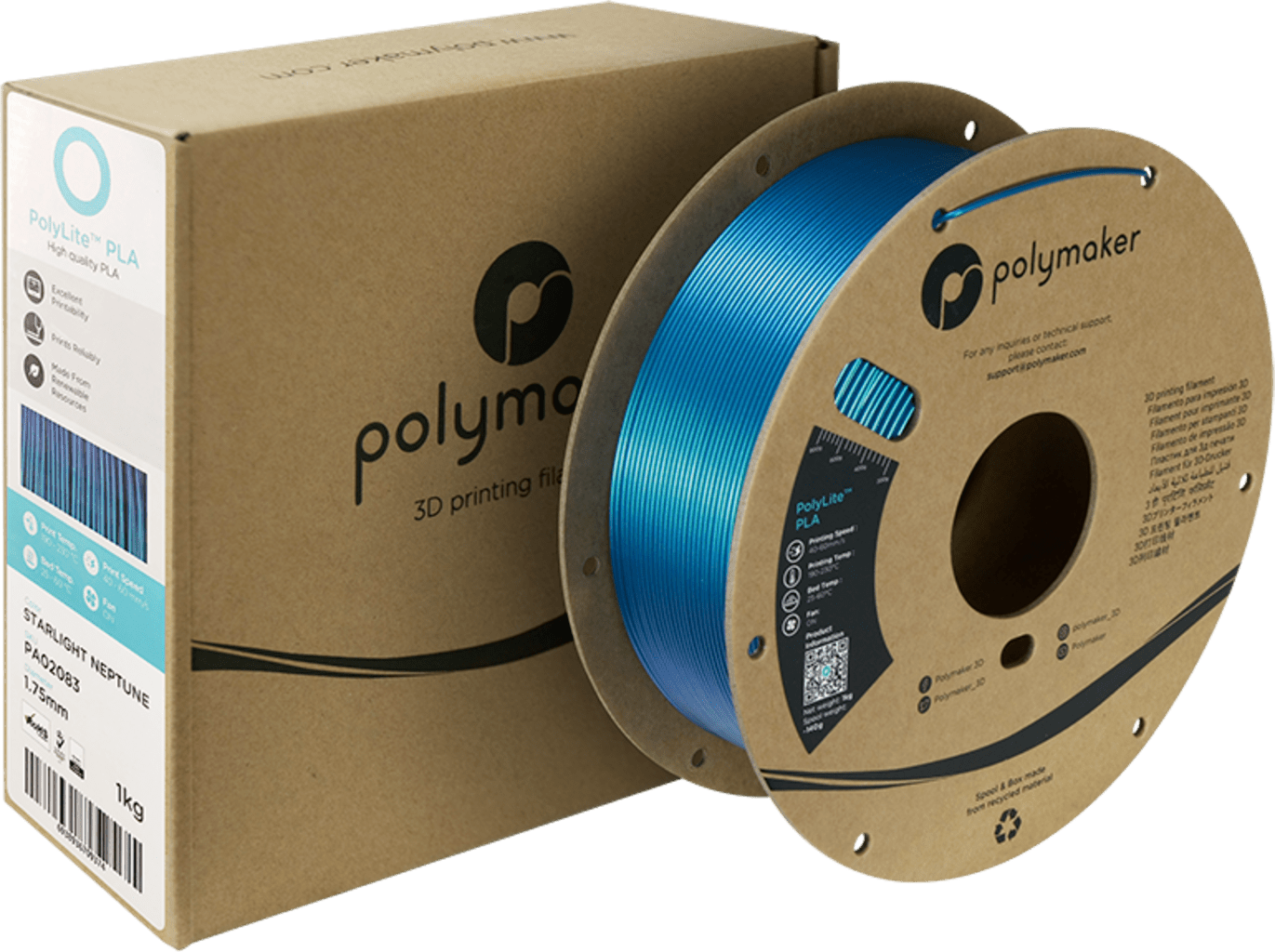 Polymaker – PolyLite PLA Starlight Neptune – 1,75 mm – 1.0 kg