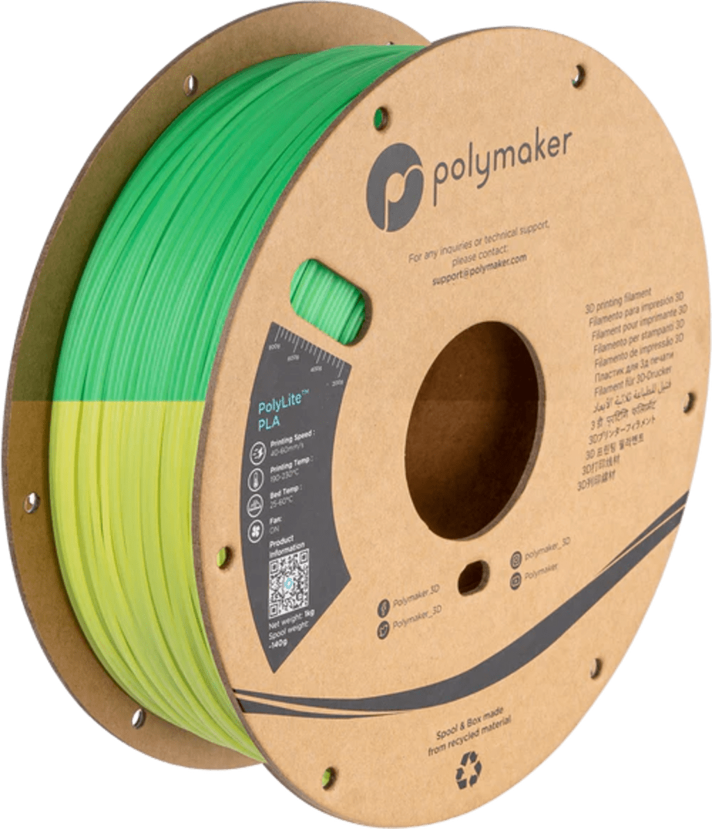 Polymaker – PLA Temperatur Farbwechsel Grün/Gelb – 1,75 mm – 1 kg