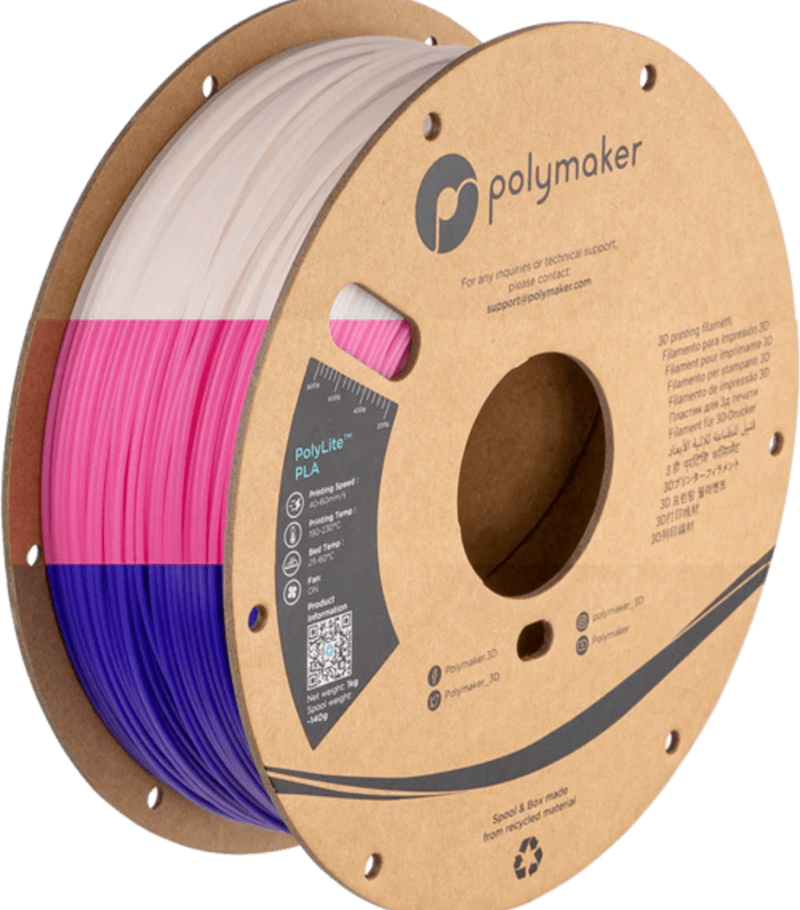 Polymaker – PLA Farbwechsel Lila/Pink/Transluzent – 1,75 mm – 1 kg