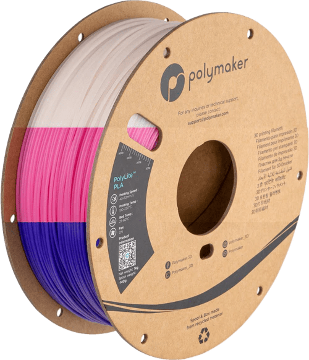 Polymaker – PLA Farbwechsel Lila/Pink/Transluzent – 1,75 mm – 1 kg