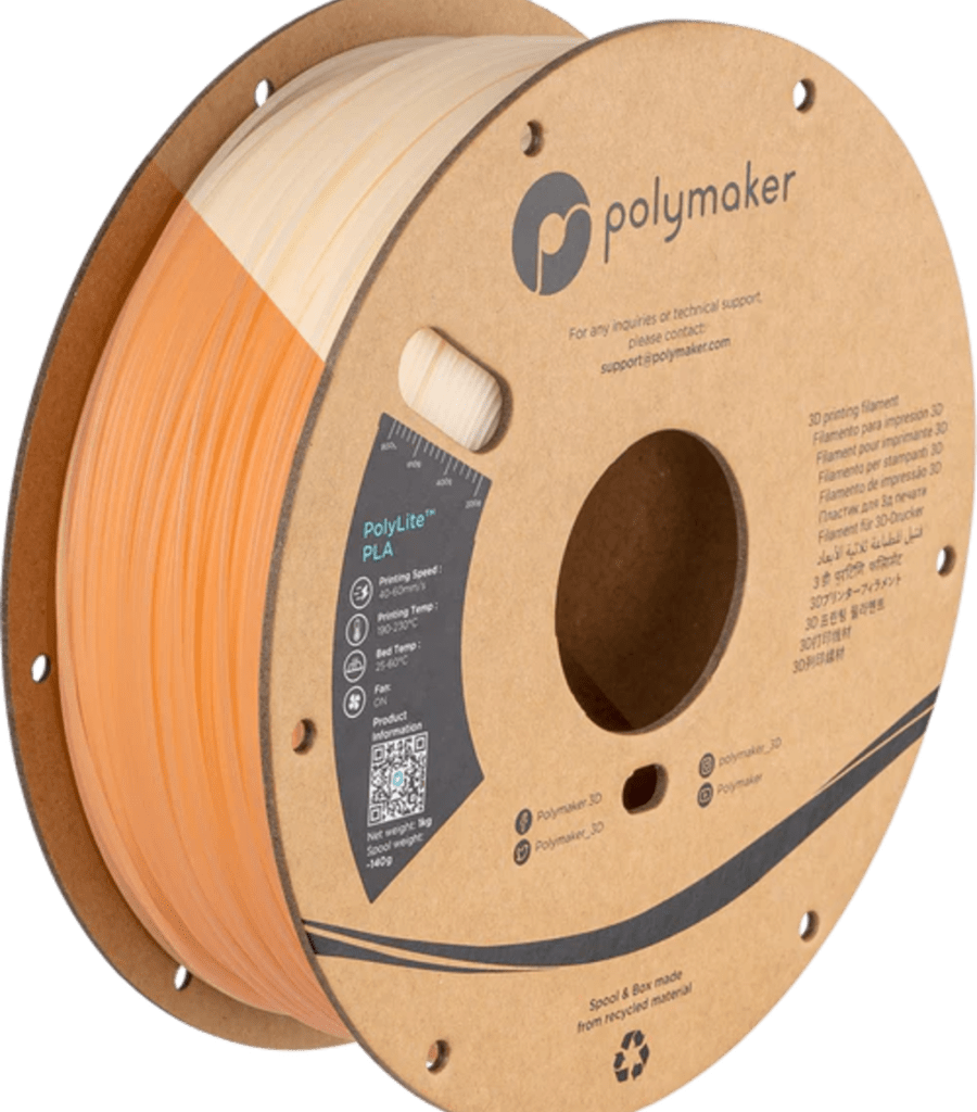 Polymaker – PolyLite PLA UV Farbwechsel Natur/Orange – 1,75 mm – 1,0 kg