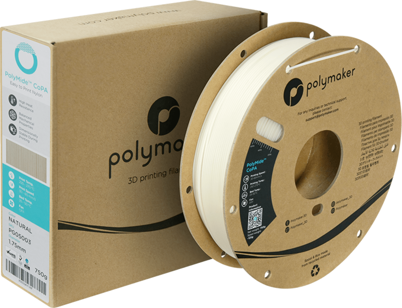 Polymaker – Nylon CoPA 6/6-6 Clear – 1,75 mm – 0,75 kg