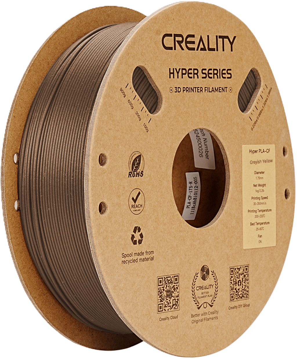 Creality – Kohlefaser PLA Graugelb – 1,75 mm – 1 kg