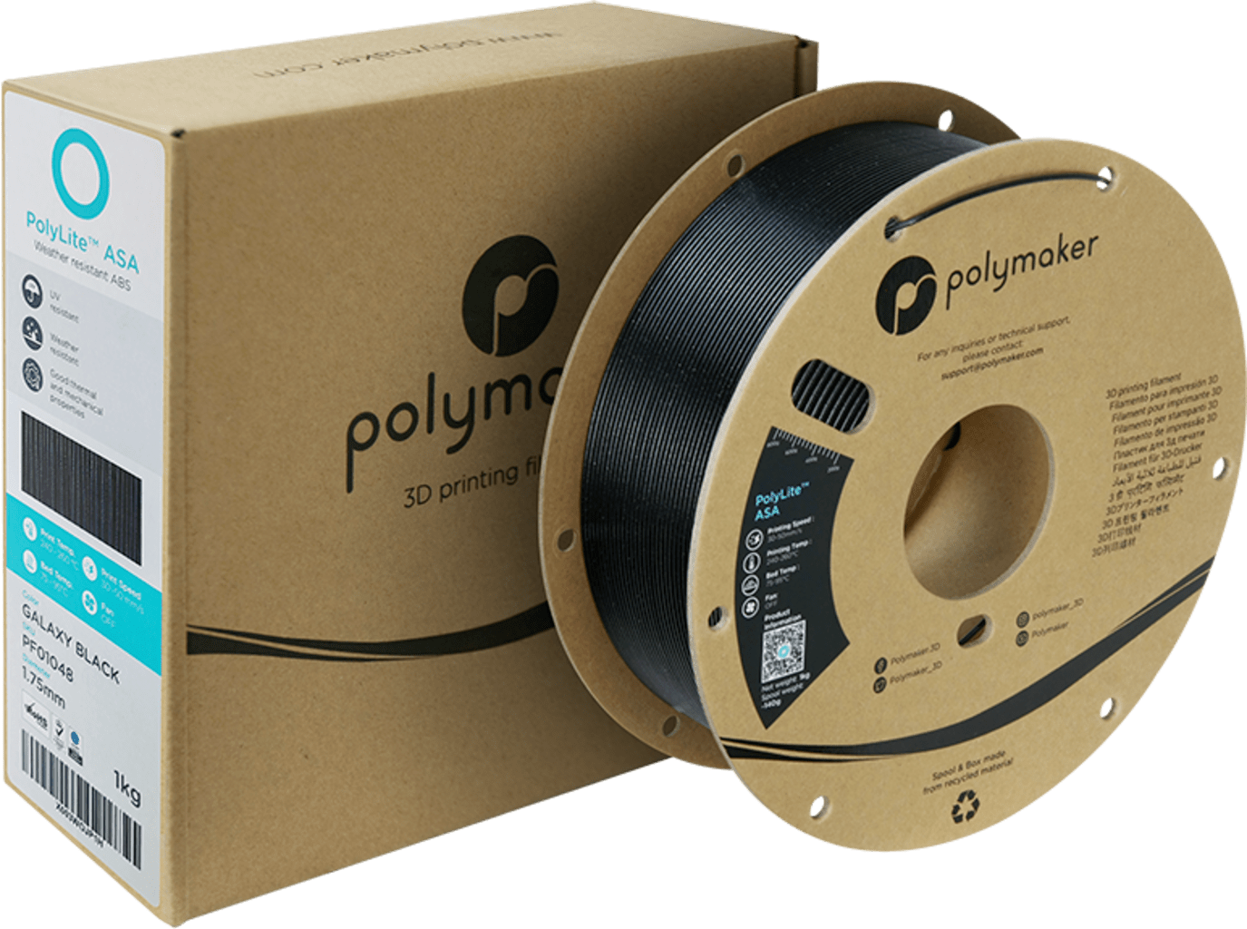 Polymaker – PolyLite ASA Galaxy Black – 1,75 mm – 1 kg