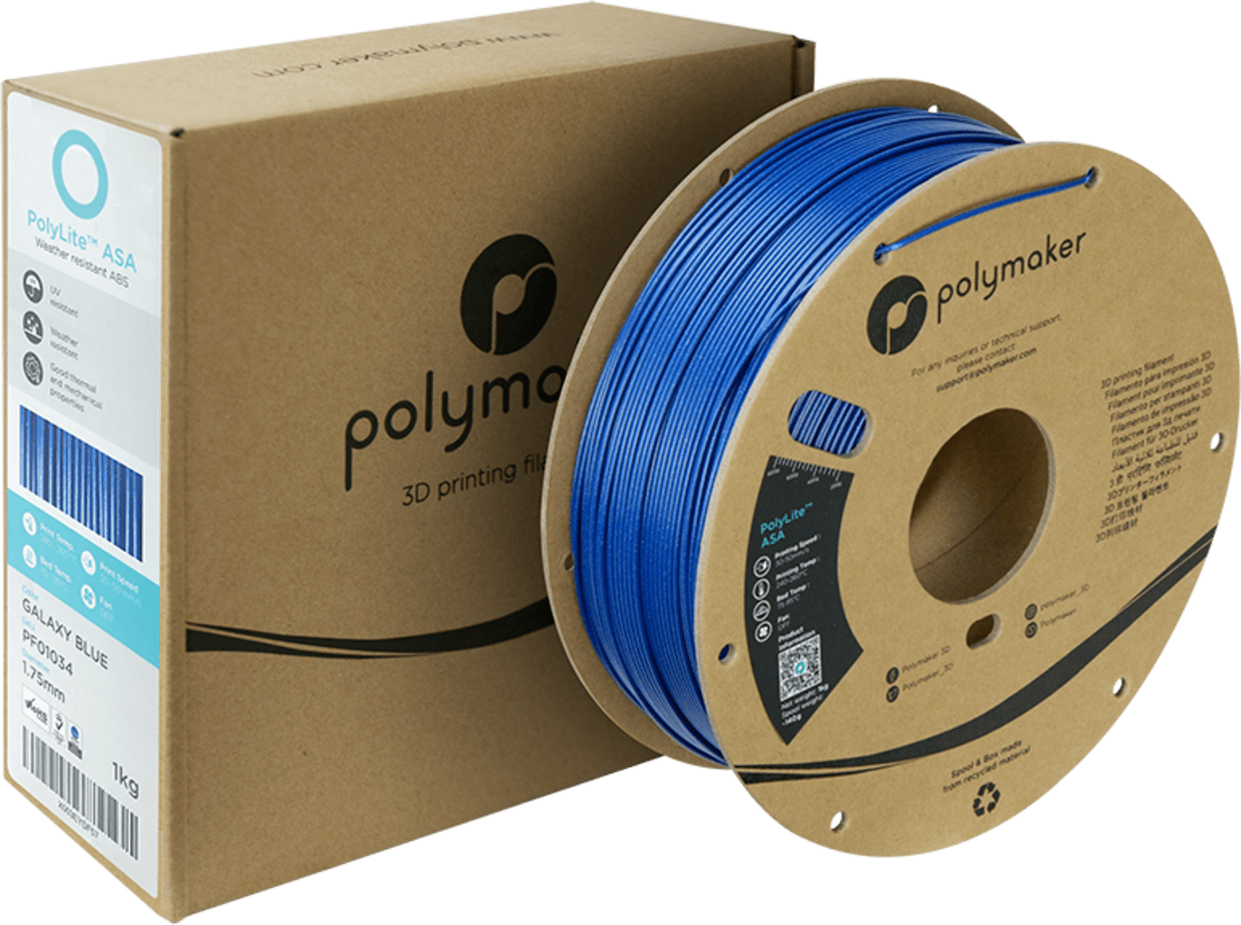 Polymaker – PolyLite ASA Galaxy Blue – 1,75 mm – 1,0 kg