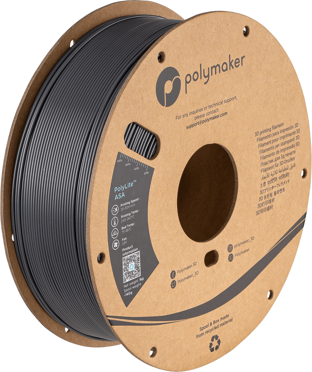 Polymaker – PolyLite ASA Dunkelgrau – 1,75 mm – 1 kg