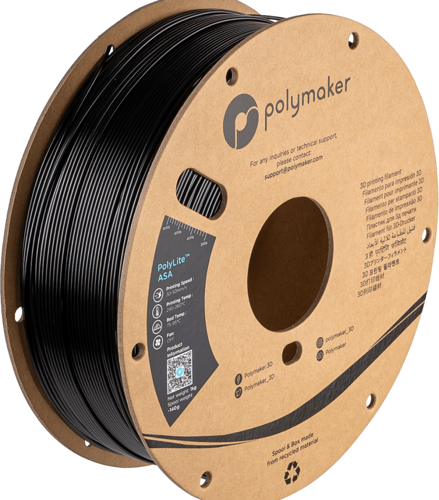 Polymaker – PolyLite ASA Jet Black – 1,75 mm – 1.0 kg