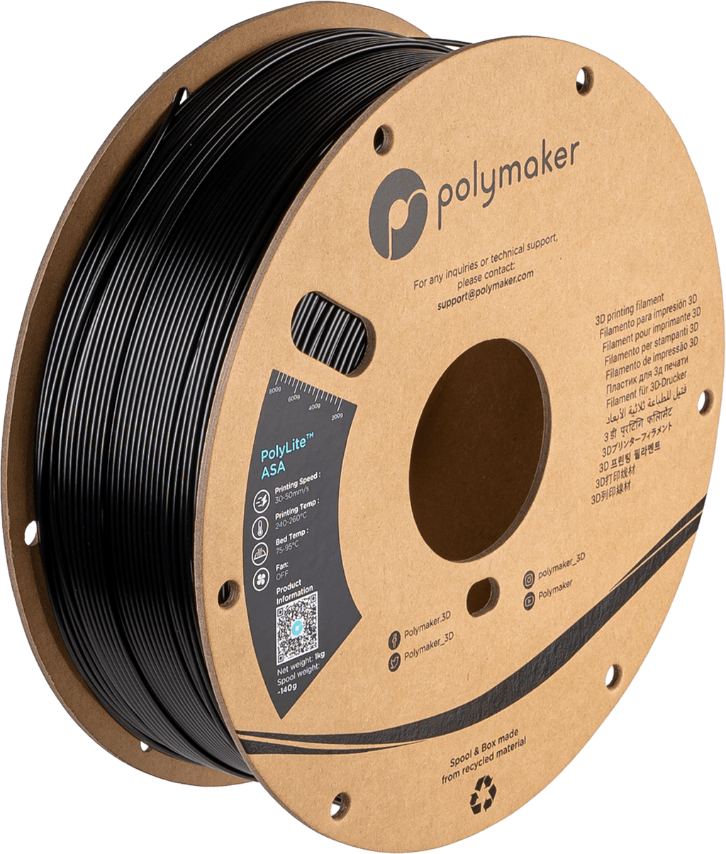 Polymaker – PolyLite ASA Jet Black – 1,75 mm – 1.0 kg