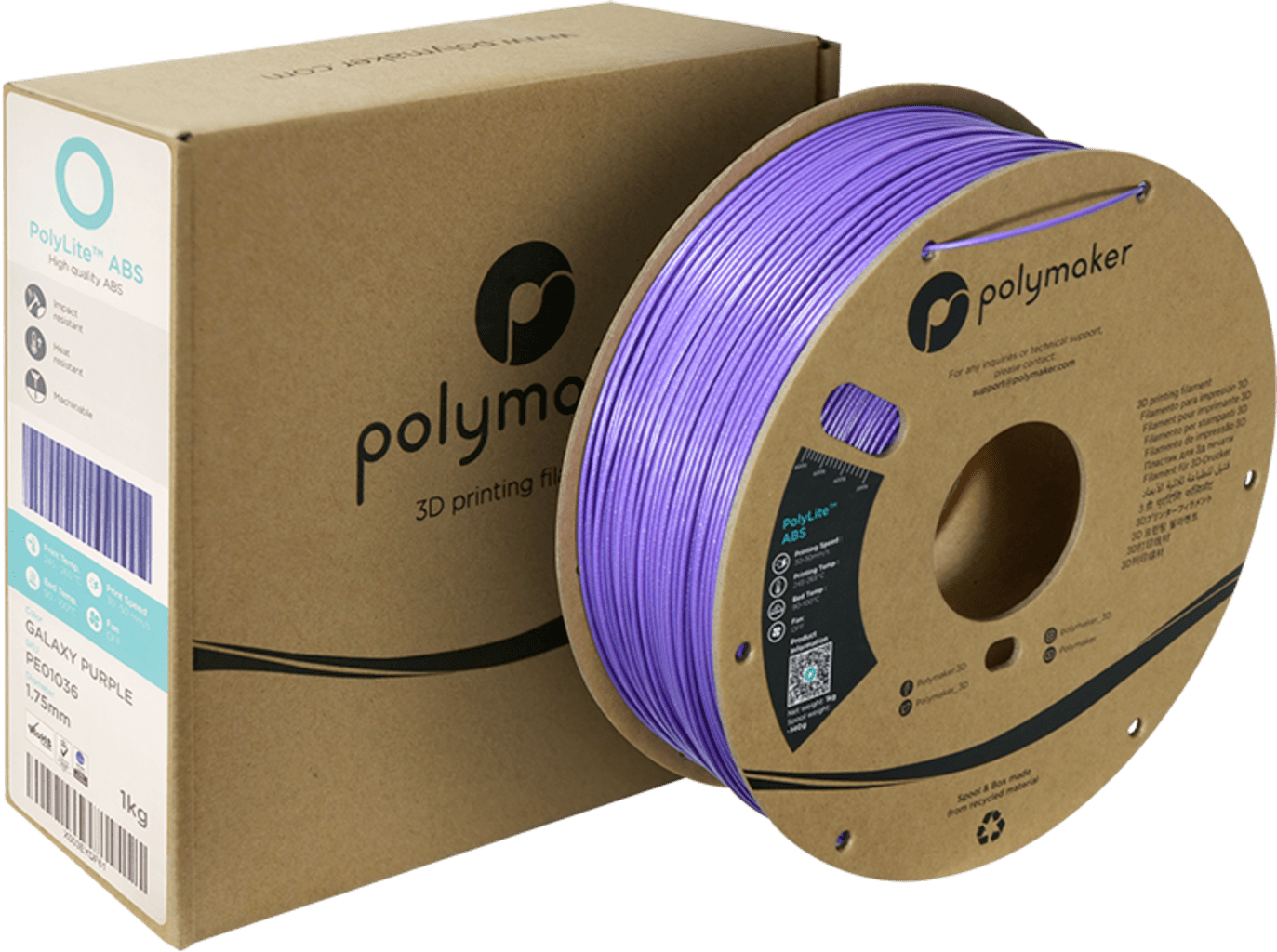 Polymaker – PolyLite ABS Galaxy Purple – 1,75 mm – 1 kg