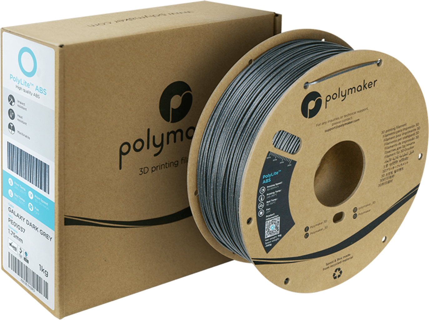 Polymaker – PolyLite ABS Galaxy Dark Grey – 1,75 mm – 1 kg