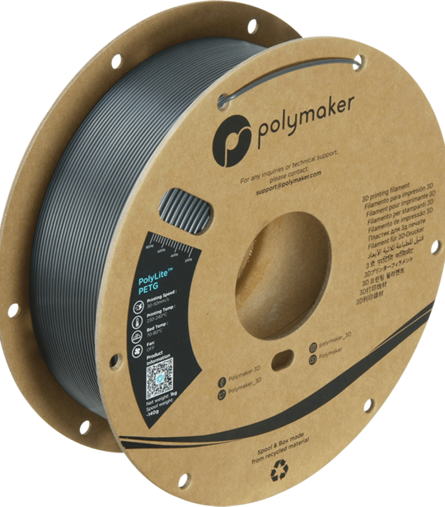 Polymaker – PolyLite PETG Dunkelgrau – 1,75 mm – 1 kg