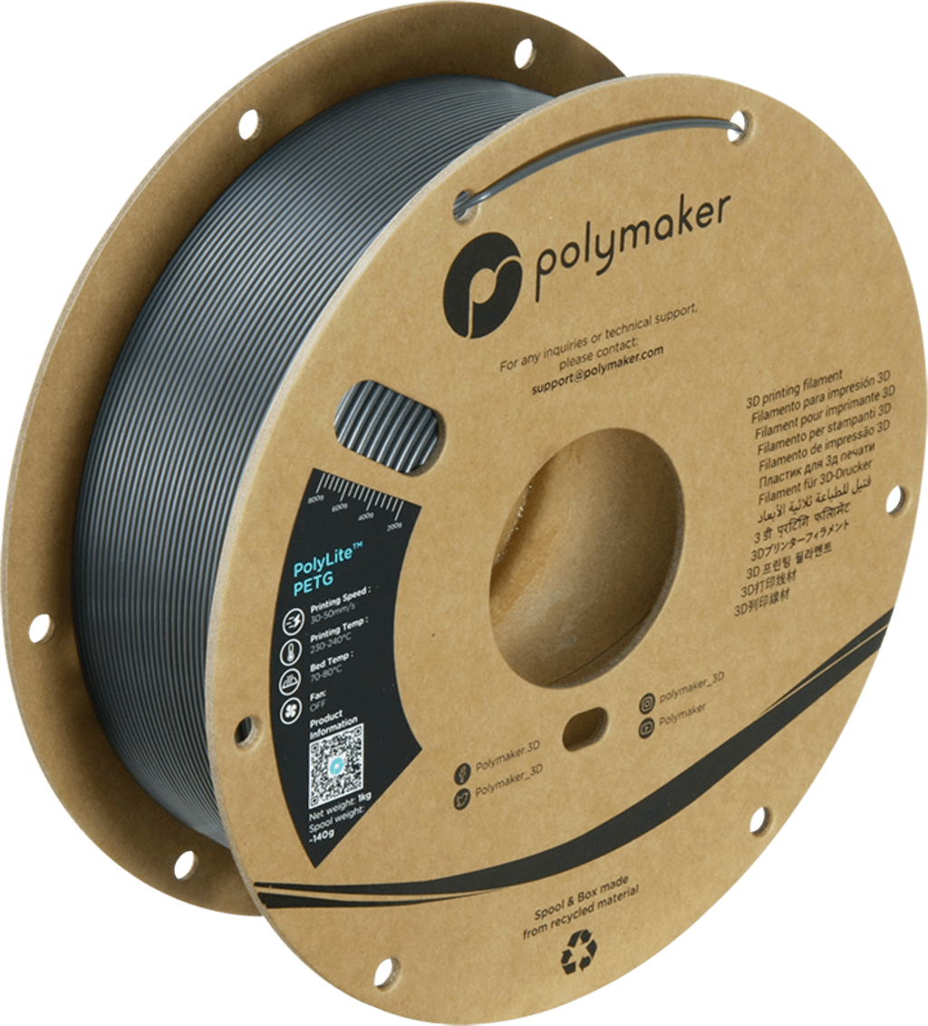 Polymaker – PolyLite PETG Dunkelgrau – 1,75 mm – 1 kg