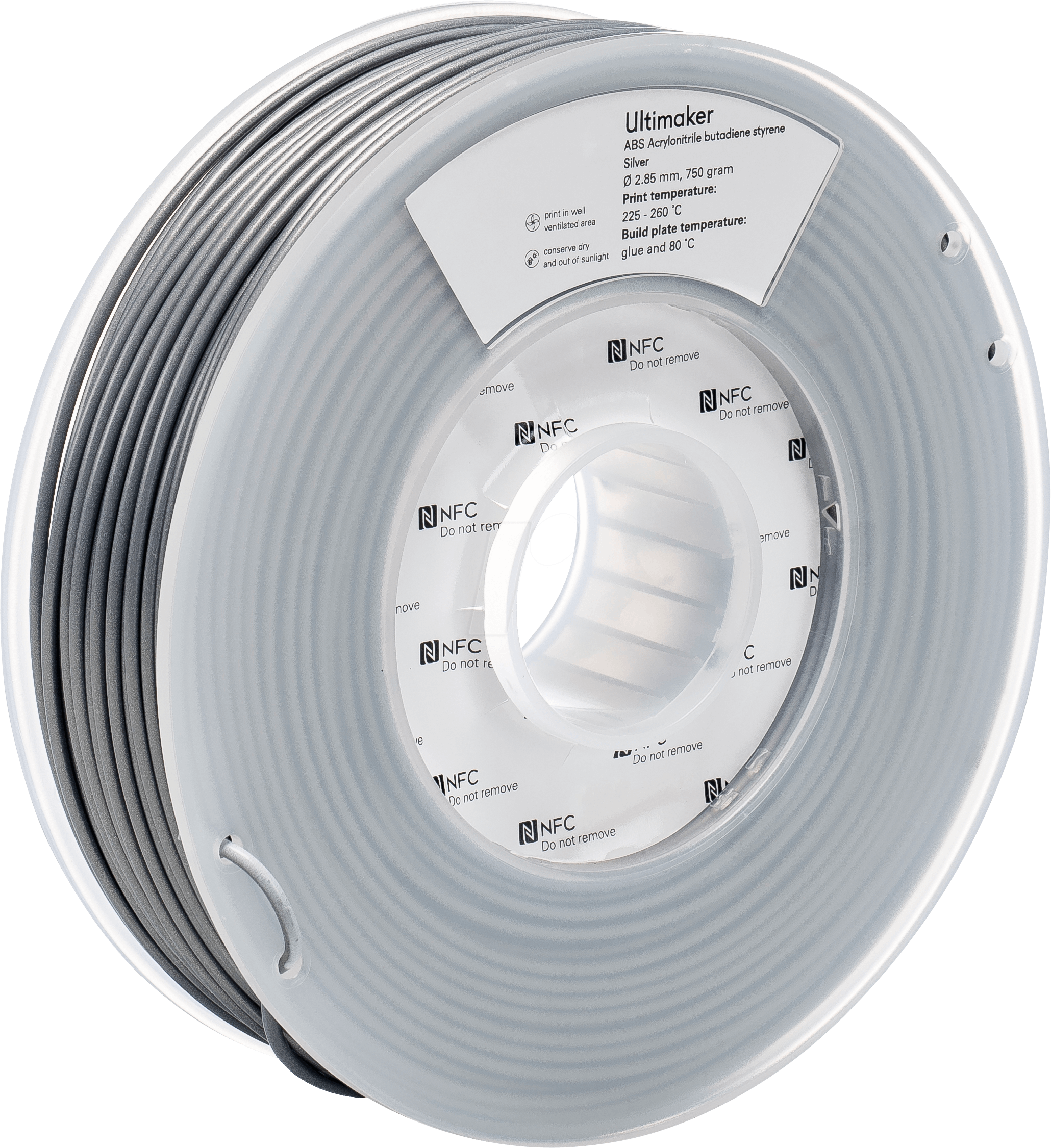ULTIMAKER – ABS Filament Silber – 2.85 mm – 750 g