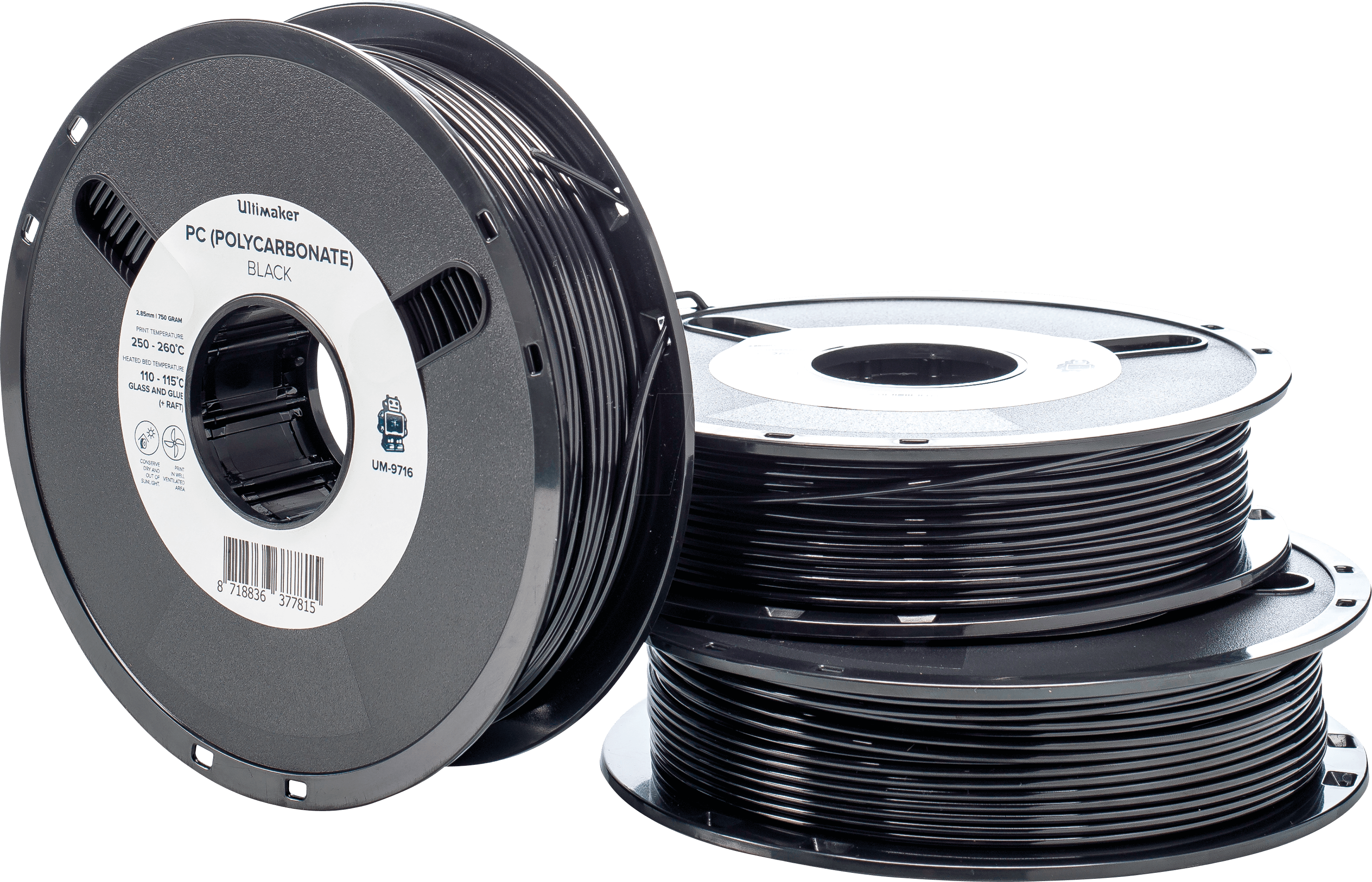 Ultimaker – Polycarbonat Filament Schwarz – 2,85 mm – 750 g
