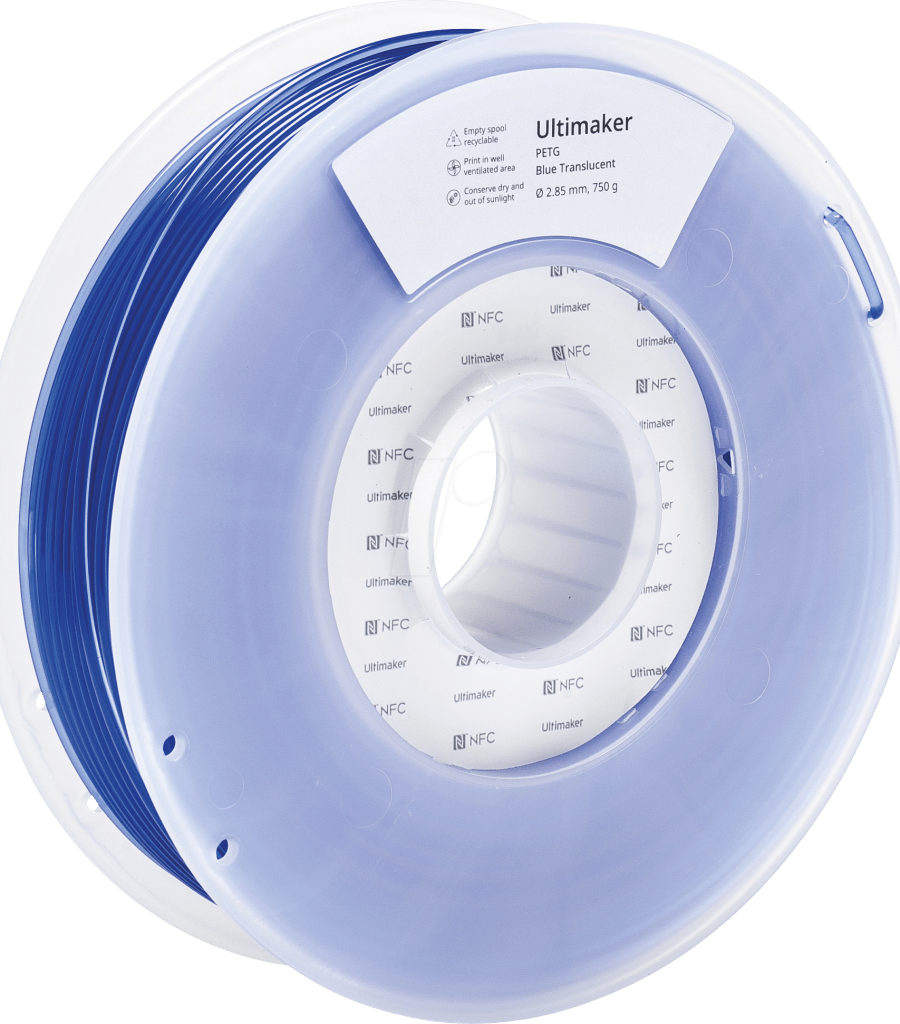 Ultimaker – PETG Filament Blau Transluzent – 2,85 mm – 750 g