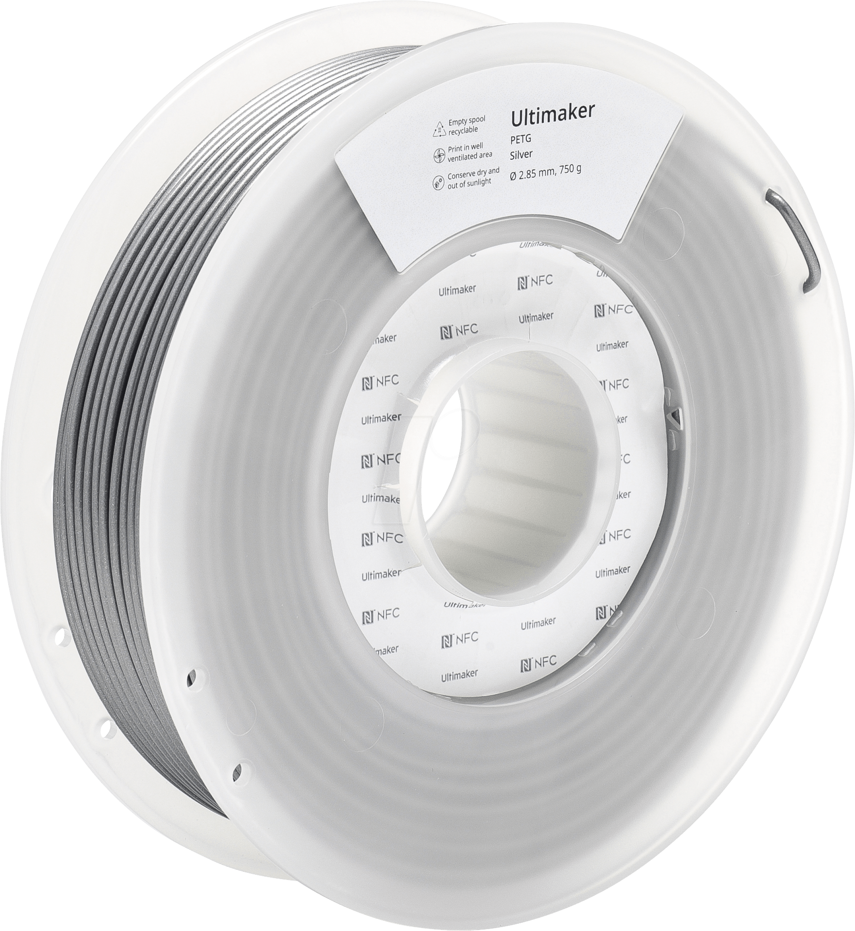 Ultimaker – PETG Silber – 2,85 mm – 0,75 kg