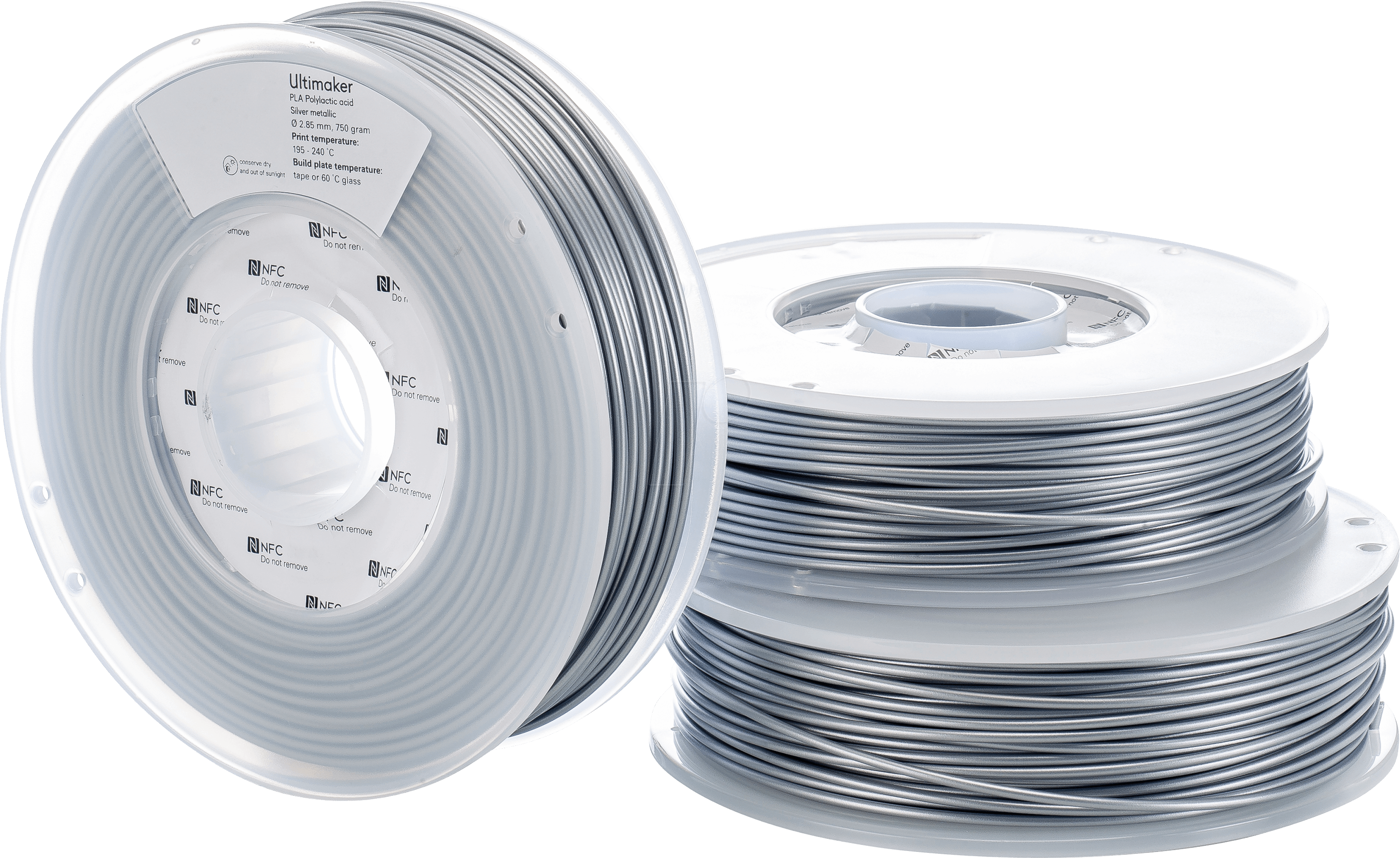 ULTIMAKER – PLA Filament Silber Metallic – 2,85 mm – 0,75 kg