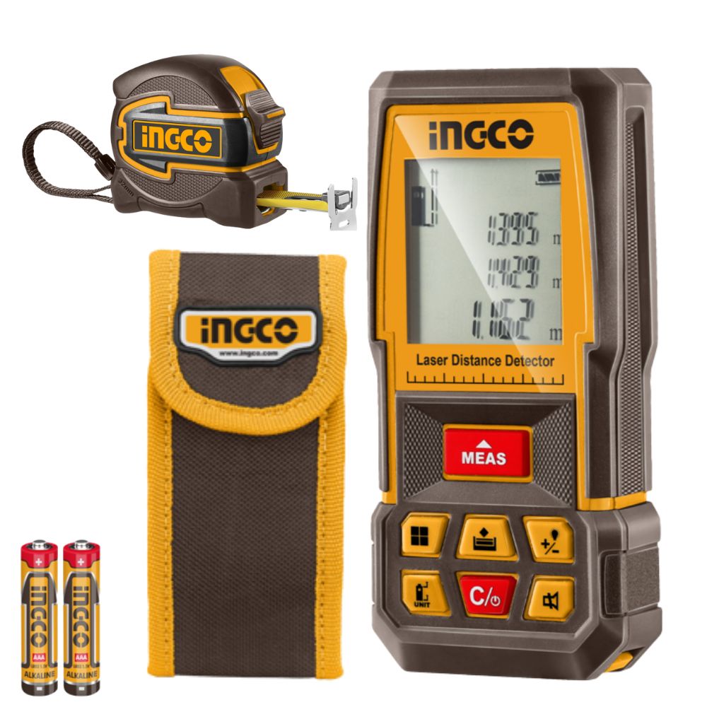 Ingco – Laser Distance Detector & Tape Measure Combo Kit