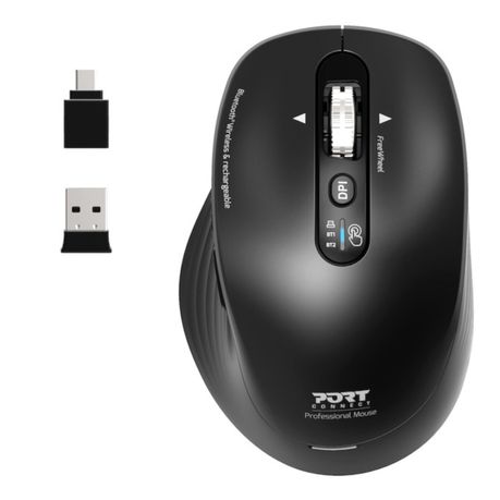 Port Connect Business 2.4GHz Rechargeable Bluetooth Wireless Mouse – Black