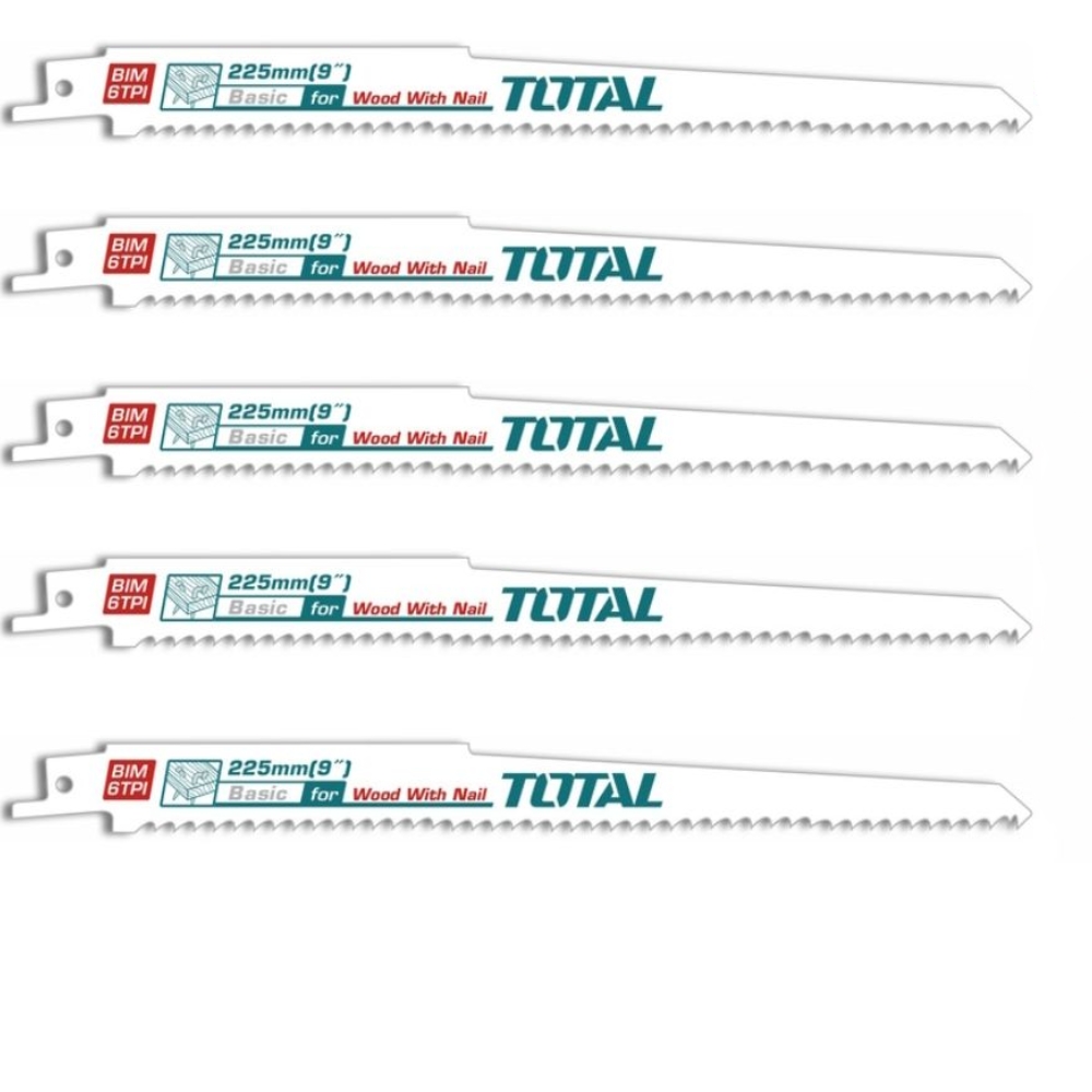 Total Tools – Reciprocating Saw Blades (225mm) For Wood – 5Piece