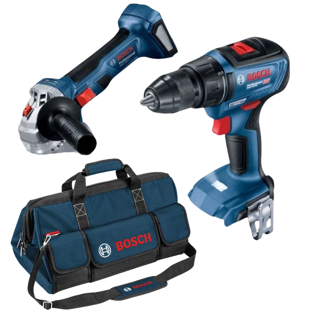 Bosch – Cordless Brushless Impact Drill, Angle Grinder in Toolbag