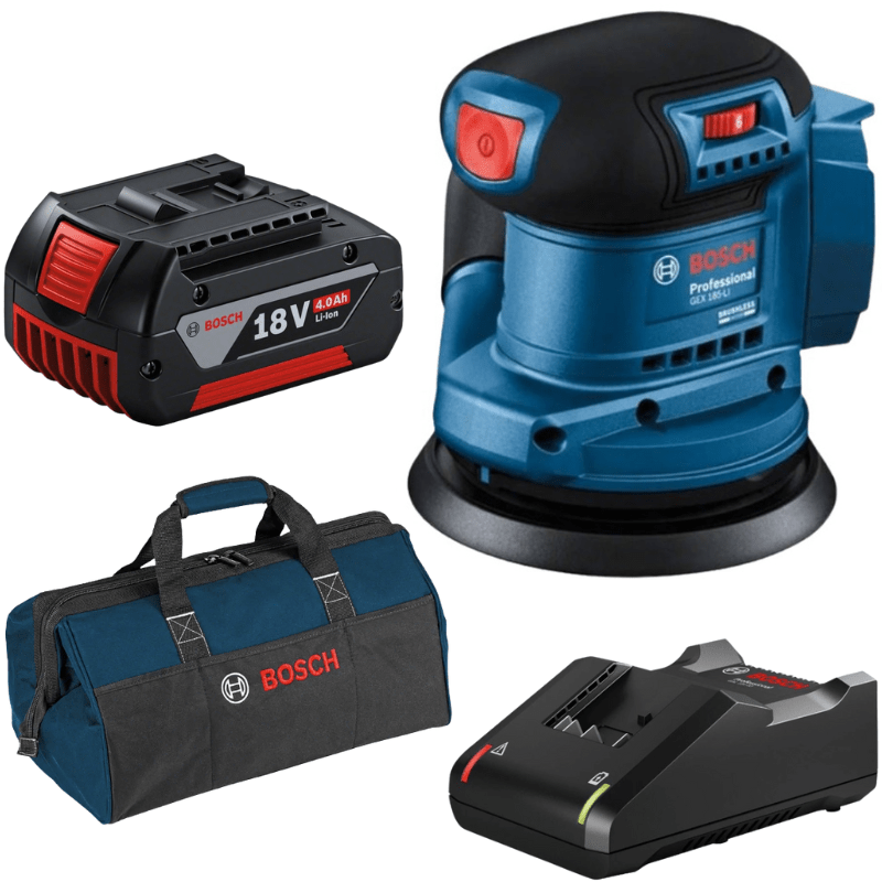 Bosch – Random Ordit Sander (GEX 185-LI) with 4.0Ah Battery and Charger