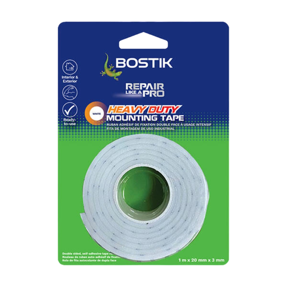 Bostik – Heavy Duty Double Sided Mounting Tape – 1m x 20mm x 3mm