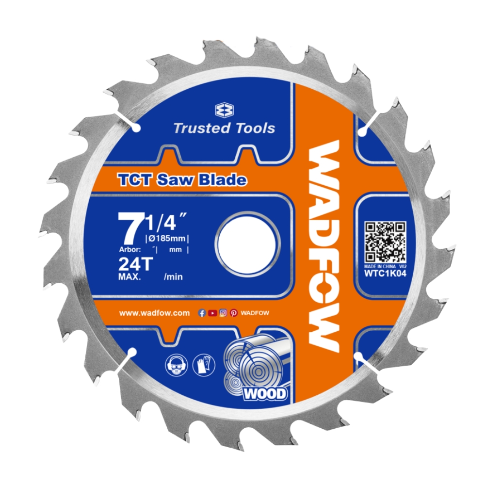 Wadfow – TCT Circular Saw Blade 24T for Wood – 185MM