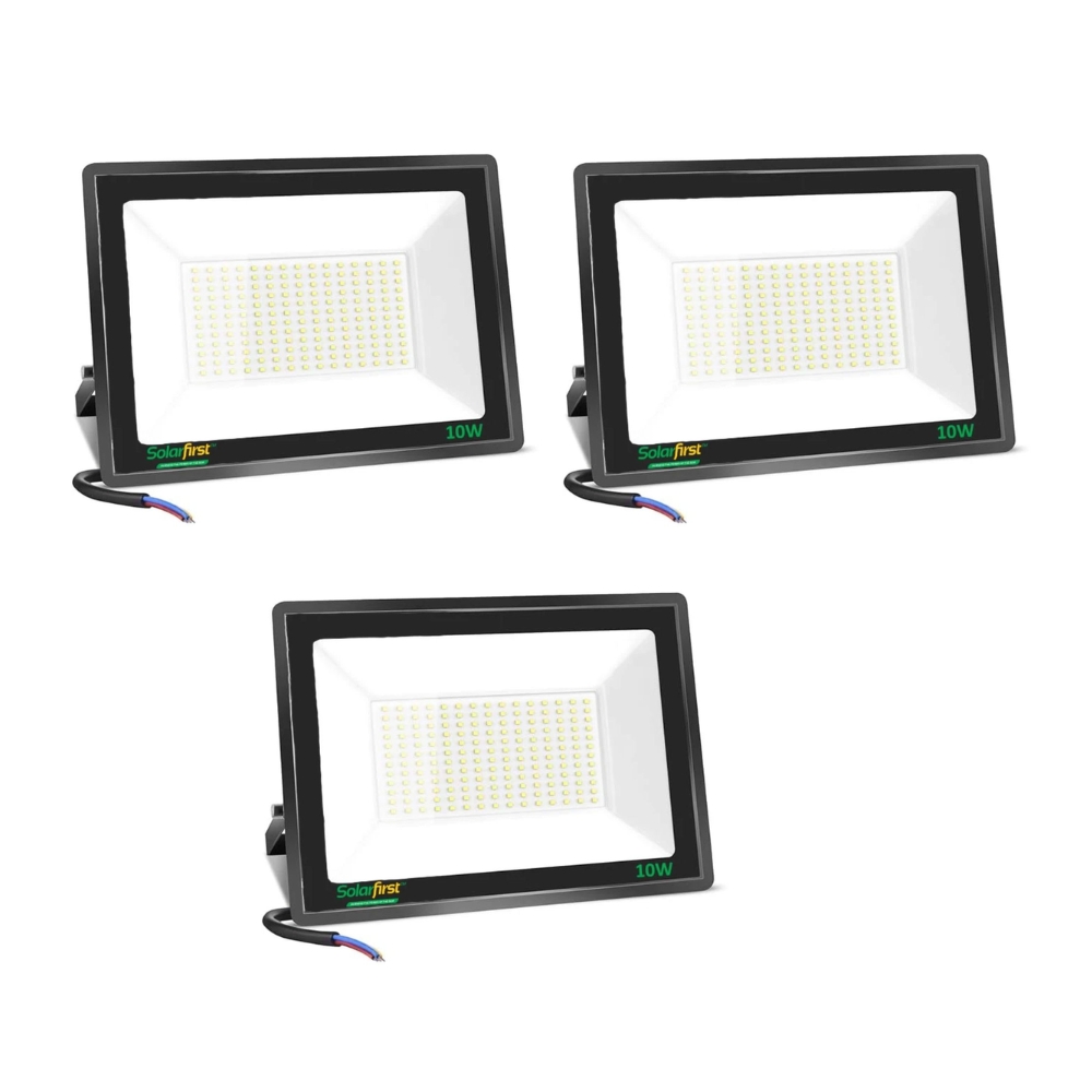 Solar First – LED Flood Light (10W) – Electric (Non-Solar) – Pack of 3