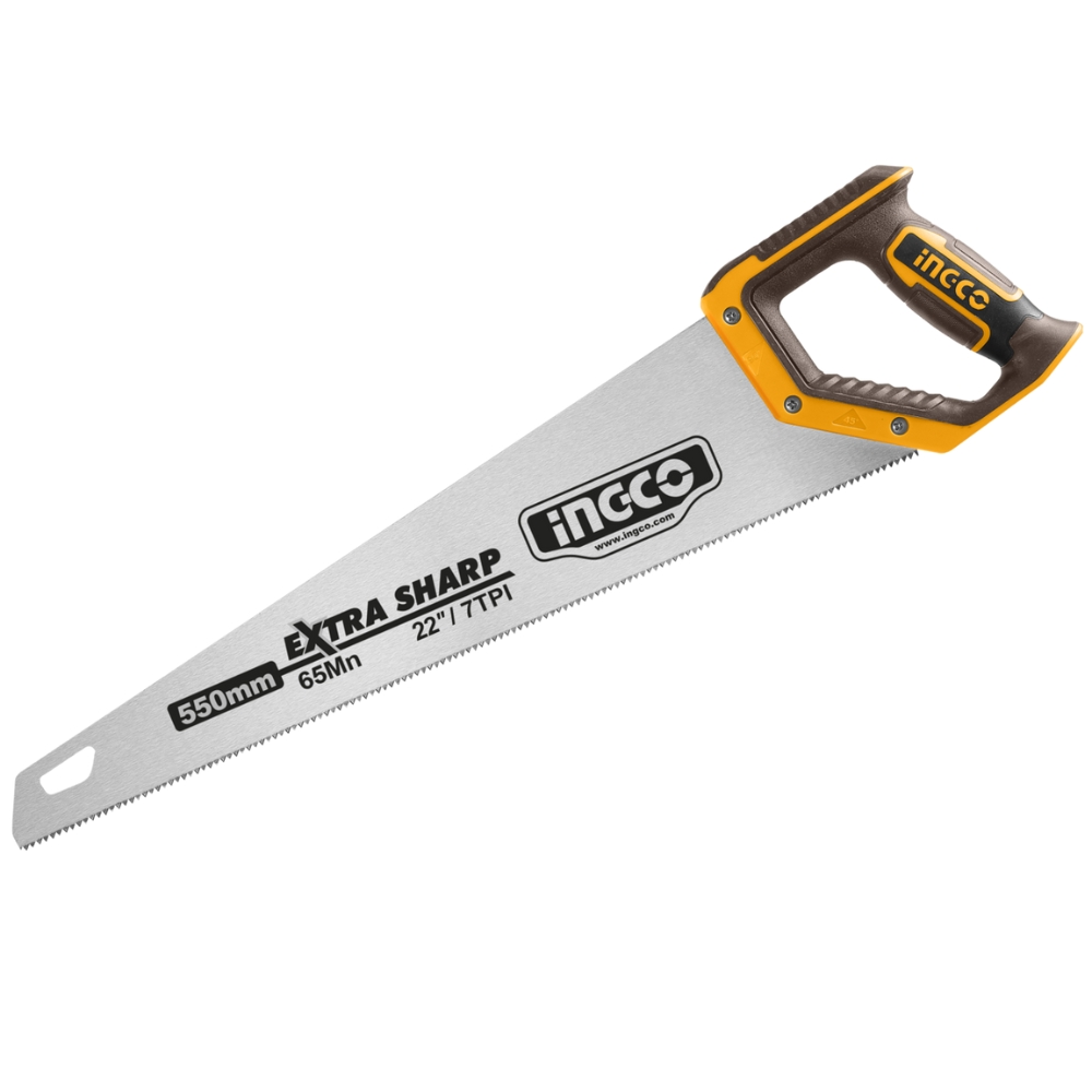 Ingco – Steel Hand Saw 22″ (550mm) – 7 TPI Bevel Blade
