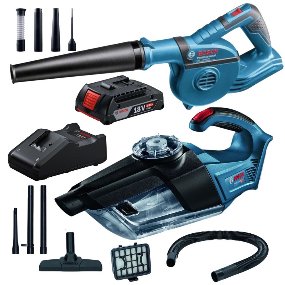 Bosch – Cordless Vacuum Cleaner and Blower with 2.0Ah Battery & Charger